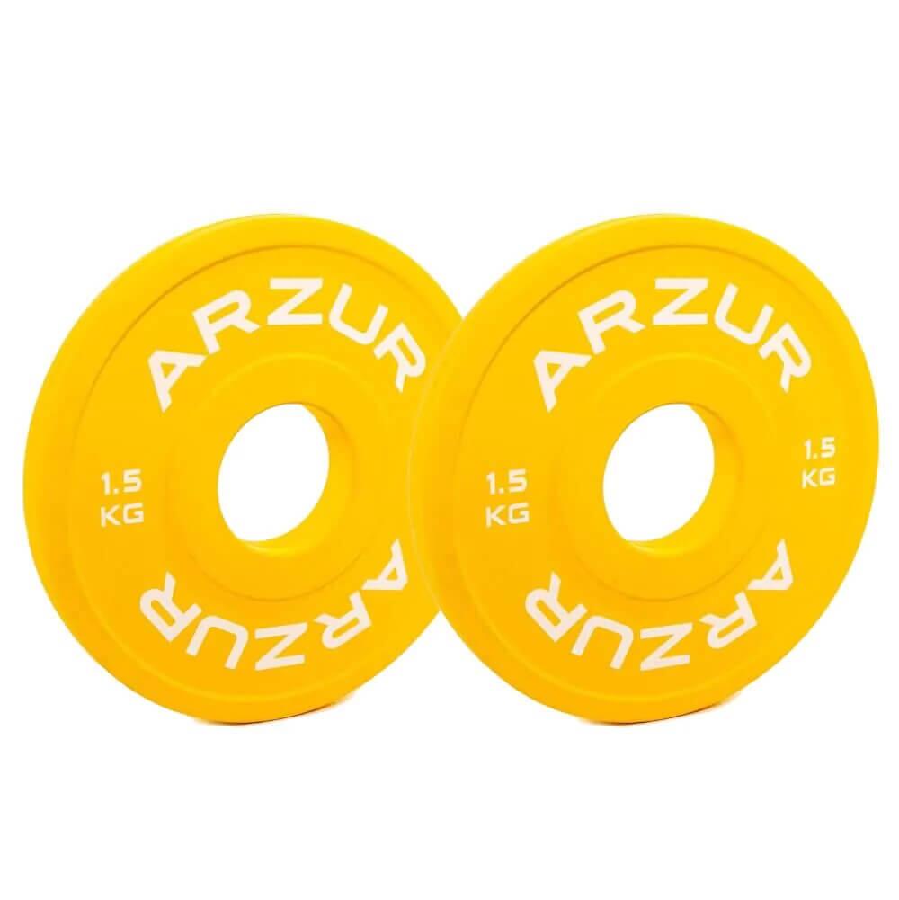 Anilhas Olímpica Fracionada 1,5 kg Amarelo Arzur Fitness