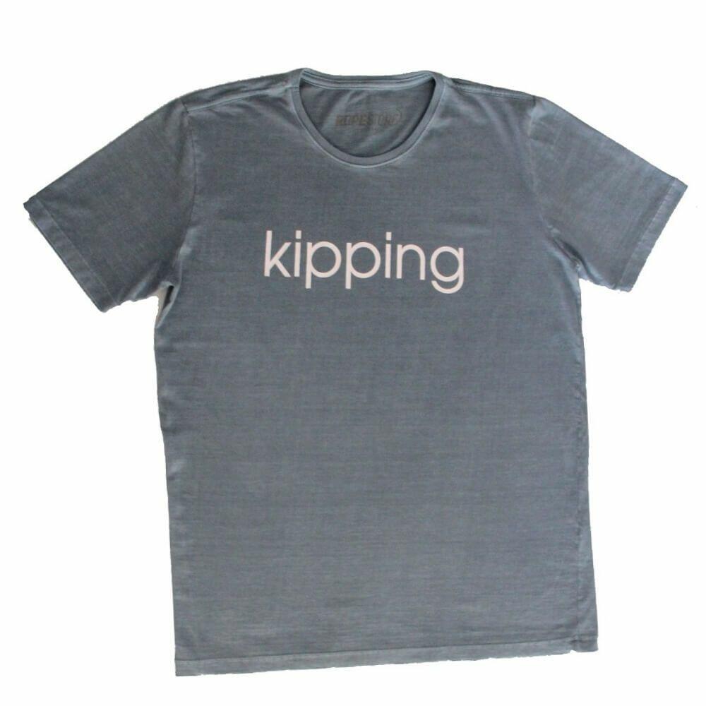 Camiseta Kipping Estonada - Azul e Branco-M