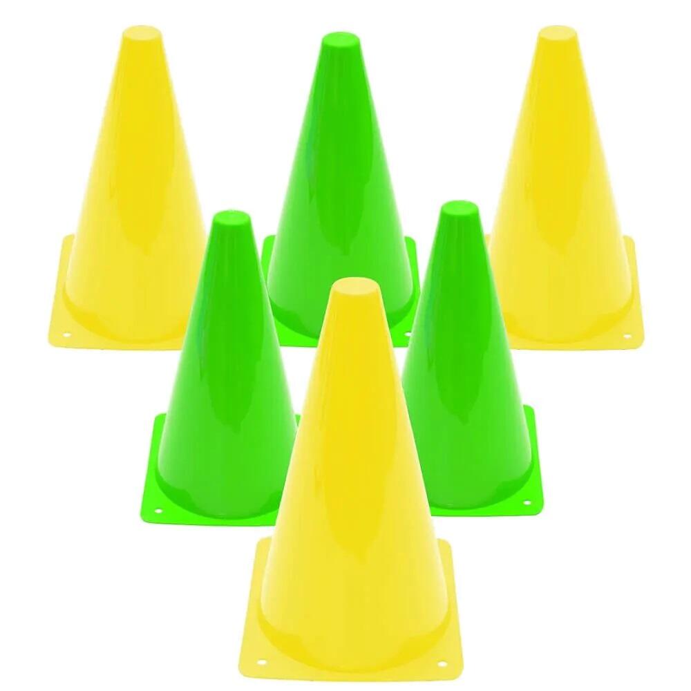 Kit 25 Cones Demarcatórios 24 cm Verde x Amarelo Rope Store