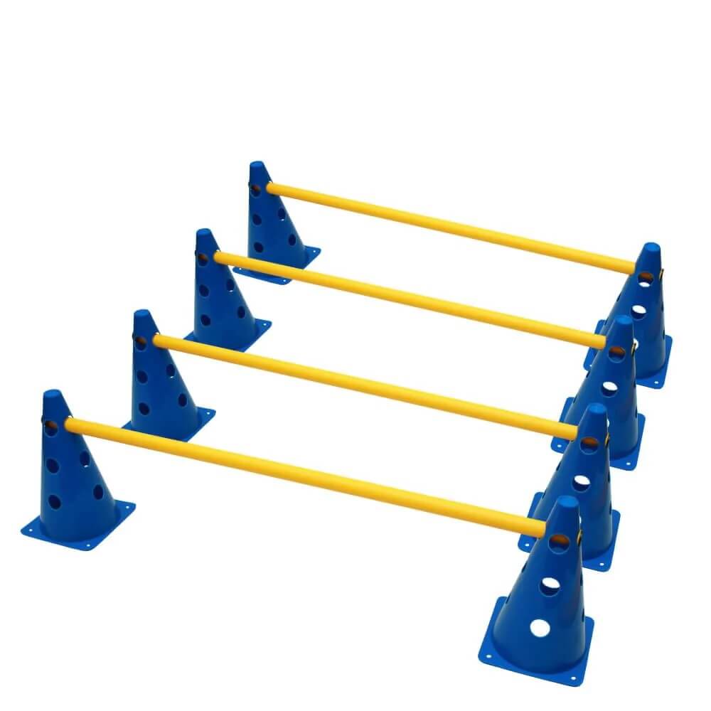 Kit Agilidade 8 Cones Furados Azul e 4 Estacas Rope Store