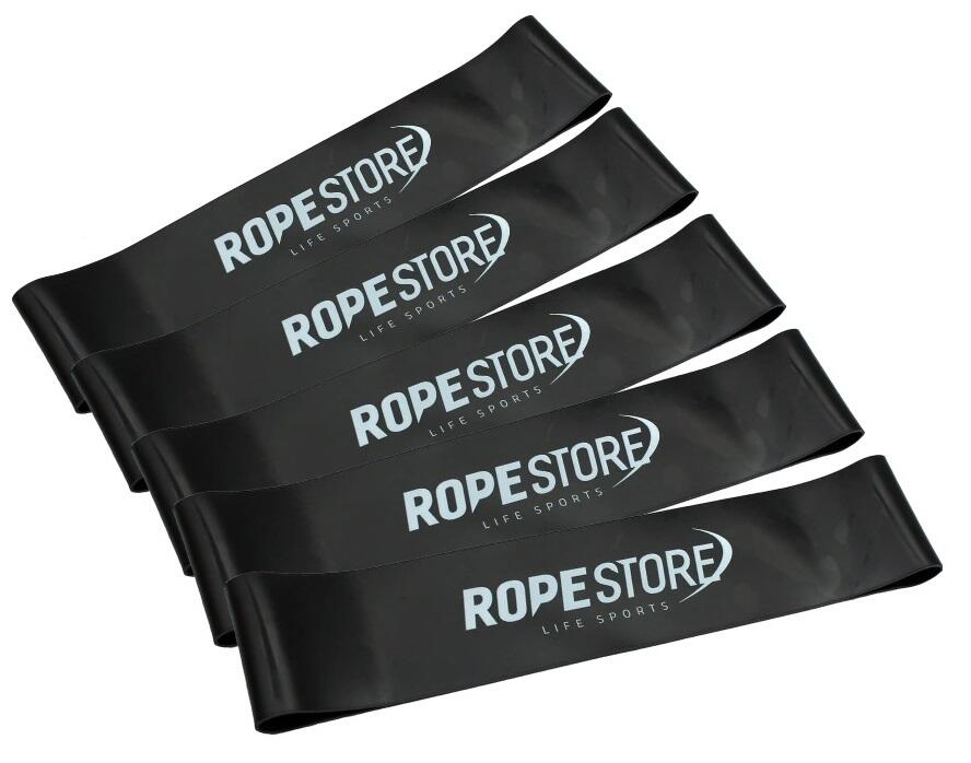Kit Mini Bands Tensão Extra Forte Preta Rope Store 5 Unidades