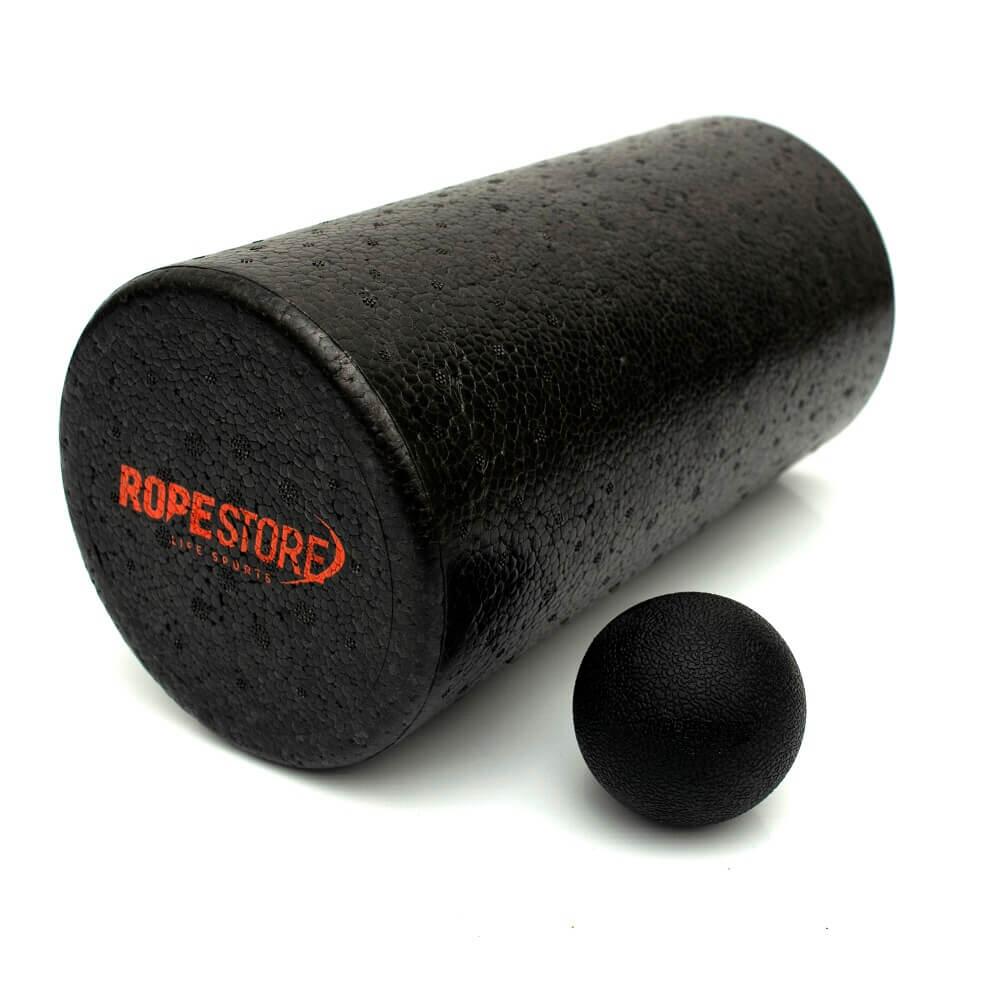 Kit Foam Roller Rolo de Massagem 30cm + Lacrosse Ball Rope Store
